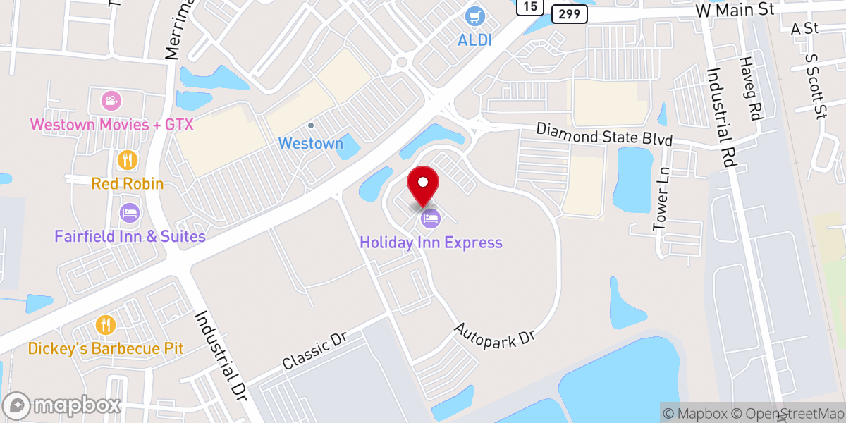 Map showing location of Holiday Inn Express & Suites Middletown by IHG