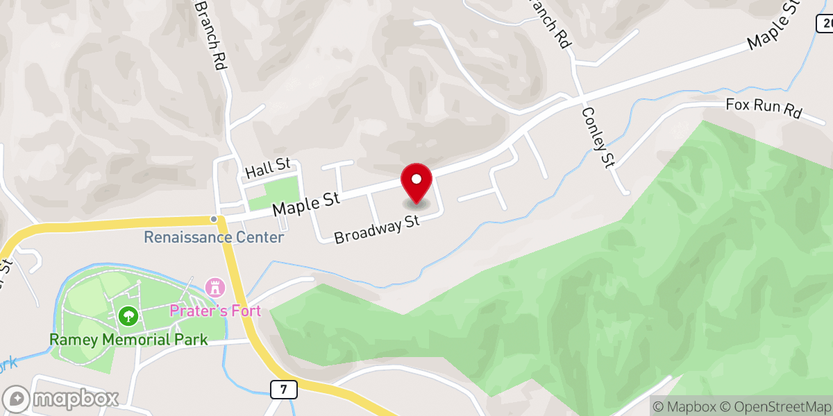 Map showing location of Salyersville Pentecostal Church