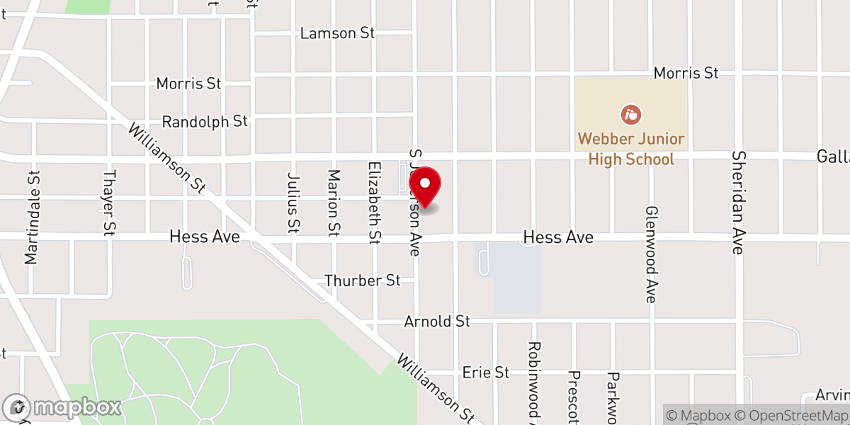 Map showing location of Jacob's Ladder Baptist Church