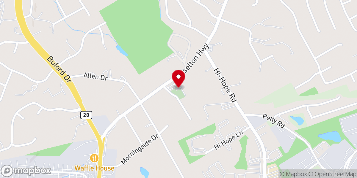 Map showing location of Walnut Grove Baptist Church