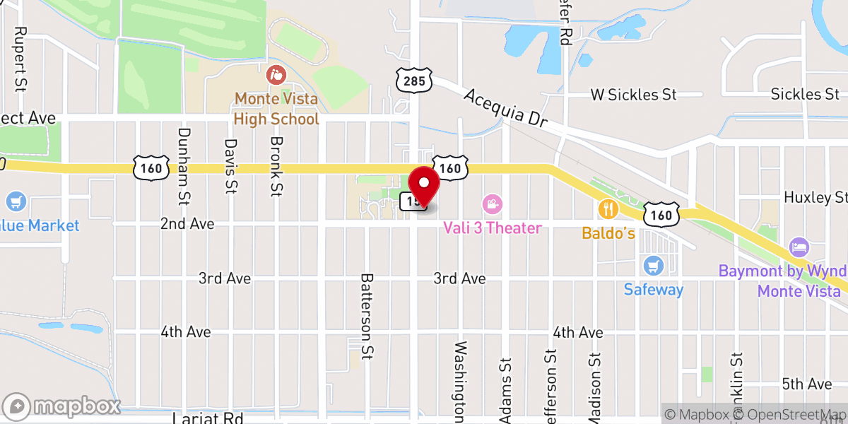 Map showing location of Mountain View Presbyterian Church