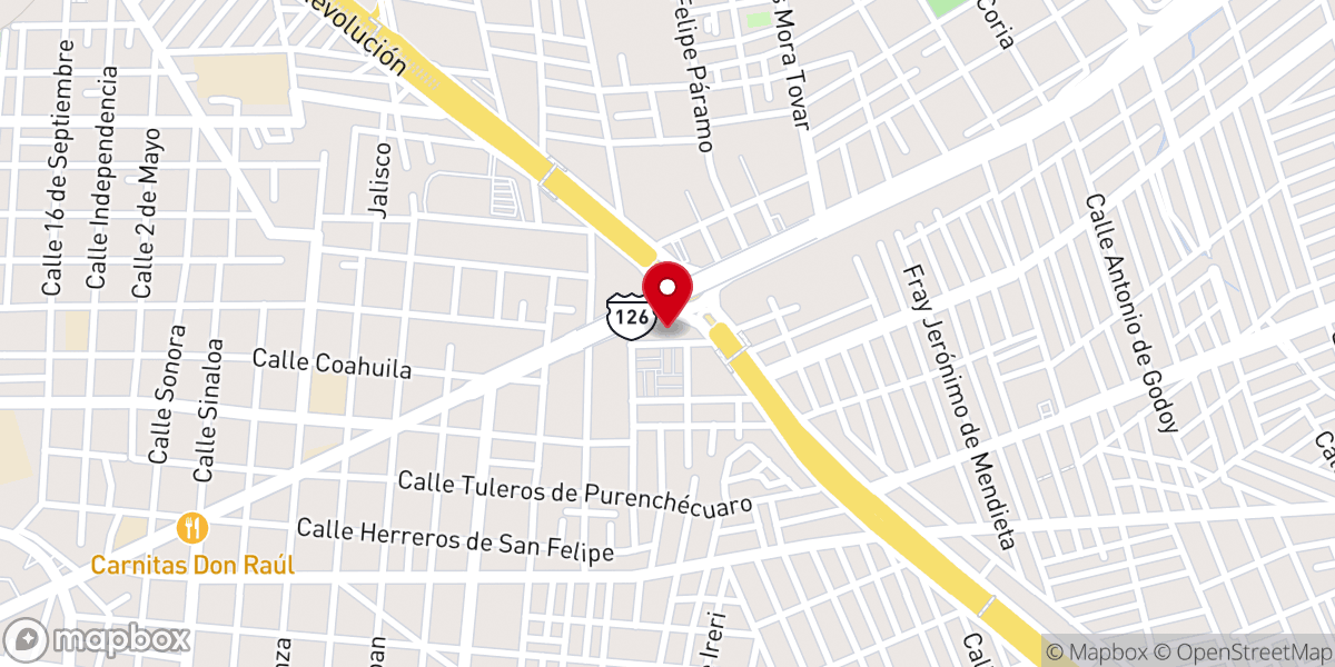 Map showing location of Templo San Pablo