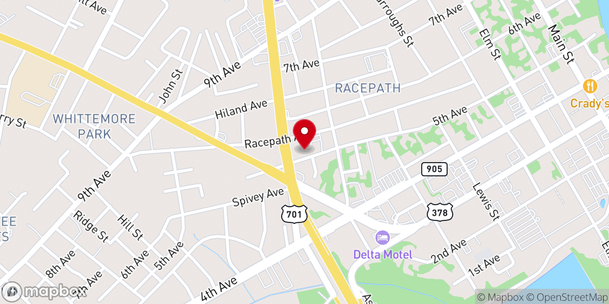 Map showing location of Cherry Hill Missionary Baptist Church