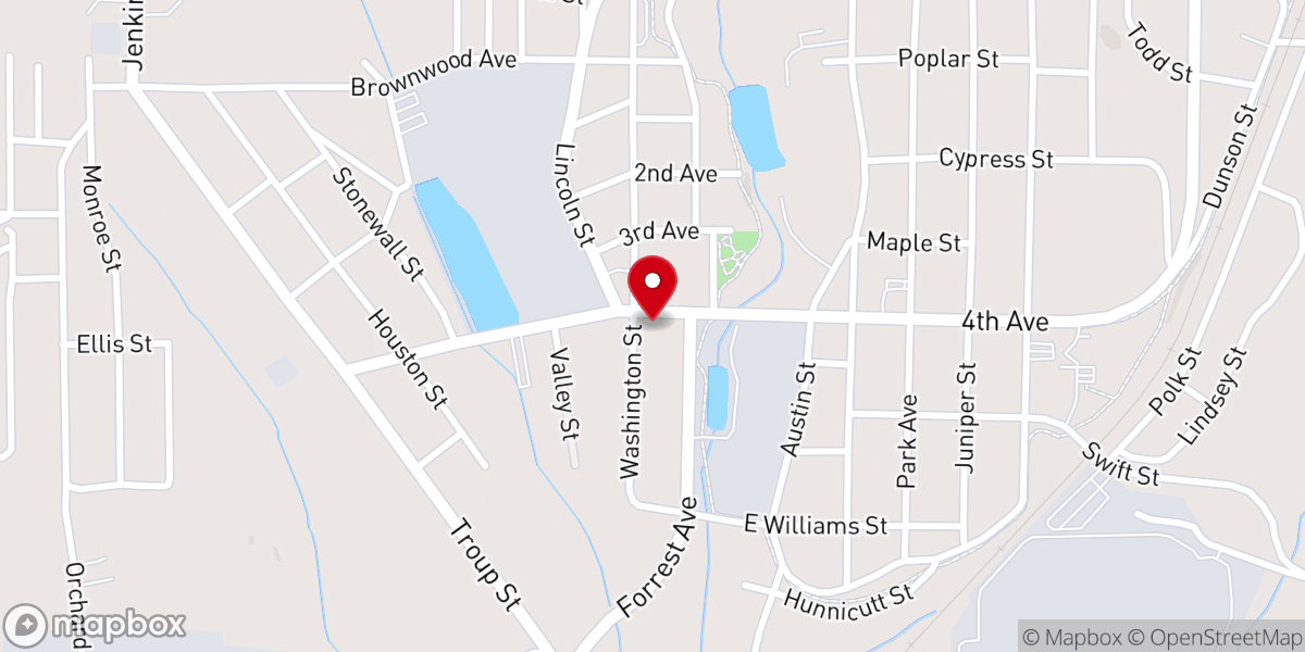 Map showing location of Troup Baptist Association