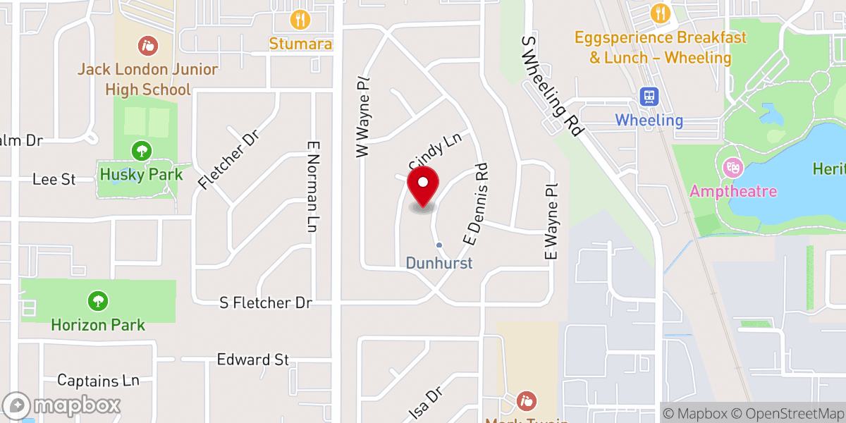 Map showing location of Northfield Presbyterian Church