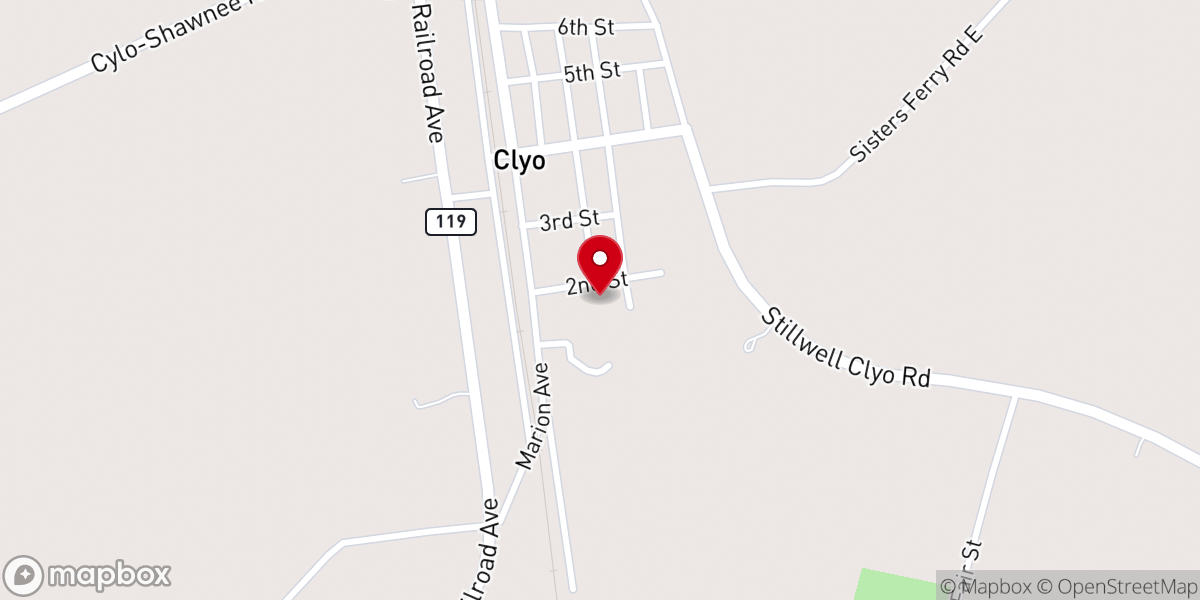Map showing location of St Mark Baptist Church