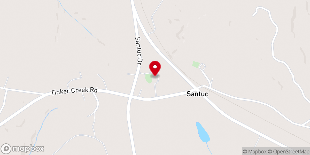 Map showing location of Salem Baptist Church