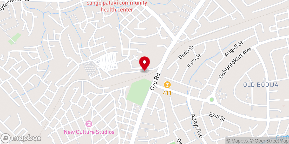 Map showing location of Gateway Baptist Church, Sango, Ibadan