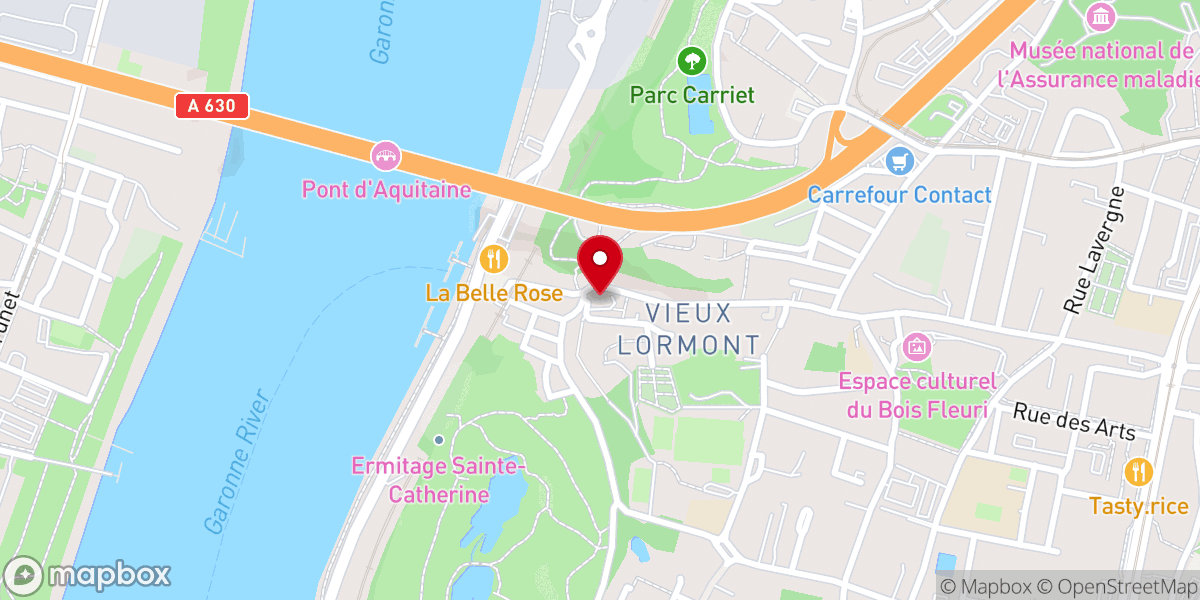 Map showing location of Église Saint-Martin de Lormont