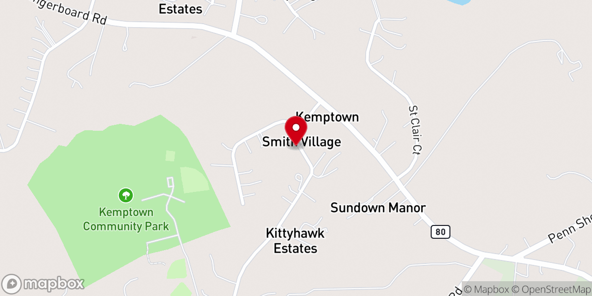Map showing location of Providence United Methodist Church- Kemptown