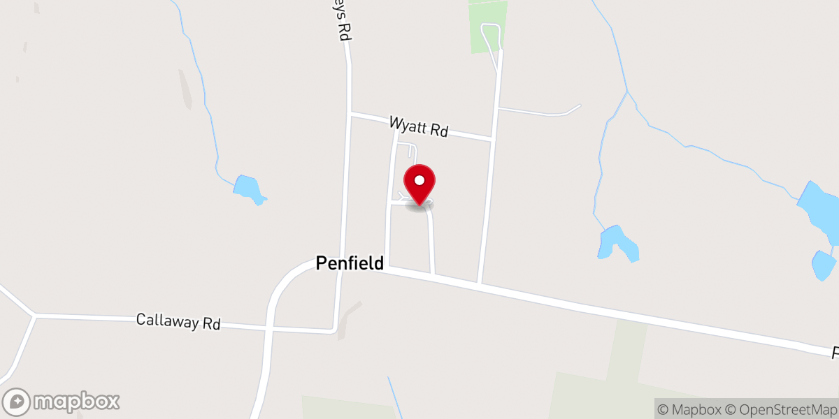 Map showing location of Penfield Baptist Church