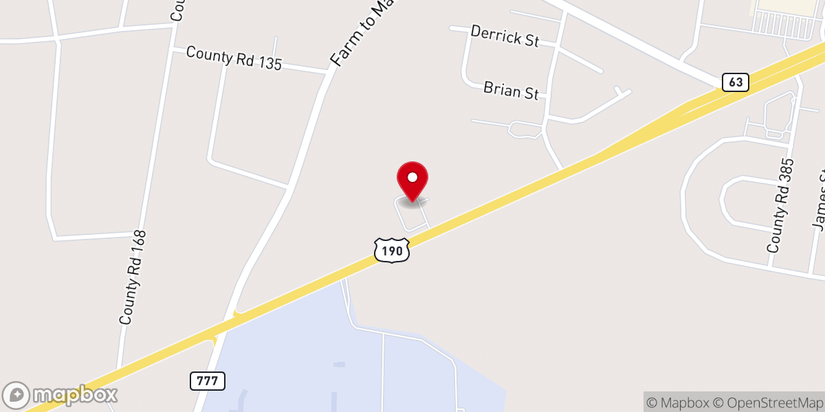 Map showing location of Jasper County Cowboy Church