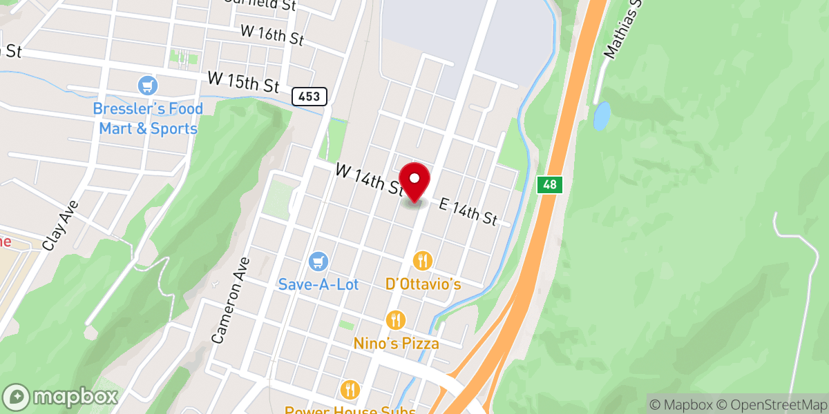 Map showing location of Christ United Methodist Church