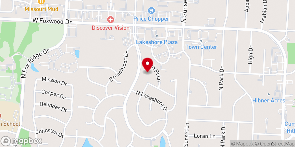 Map showing location of Raymore Church of Love