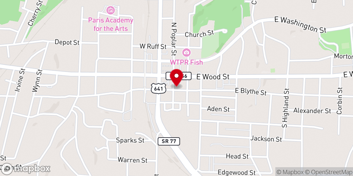 Map showing location of First Christian Church