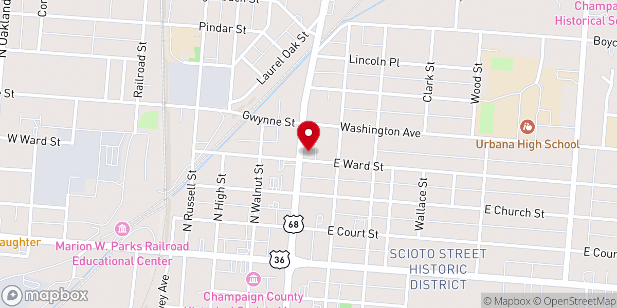 Map showing location of First Baptist Church