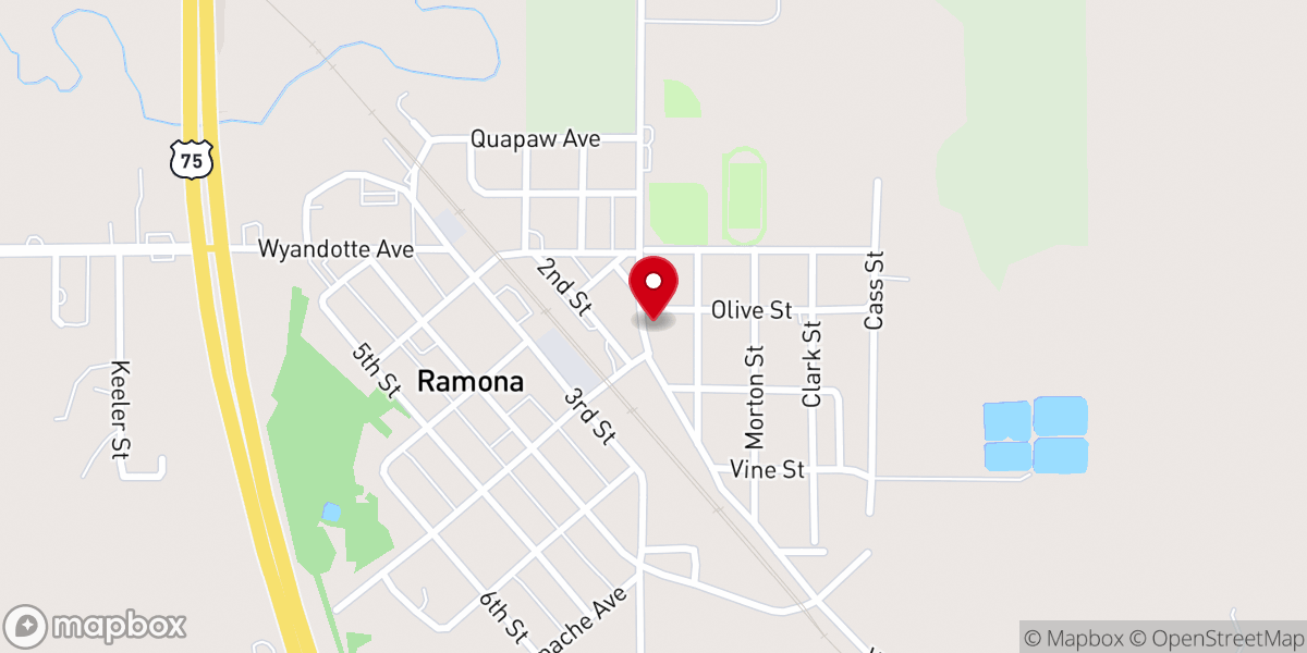 Map showing location of Church of Christ of Ramona
