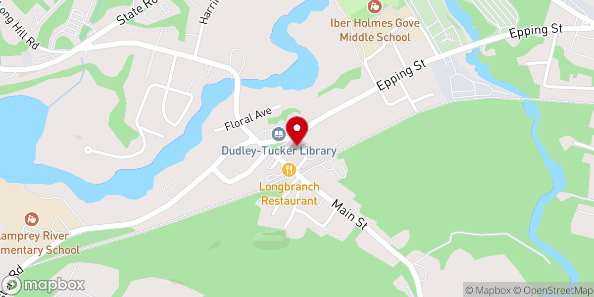Map showing location of Congregational Church of Raymond