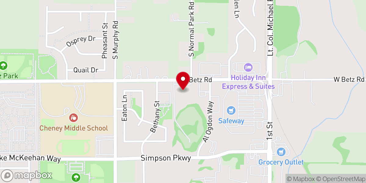 Map showing location of Church of the Nazarene