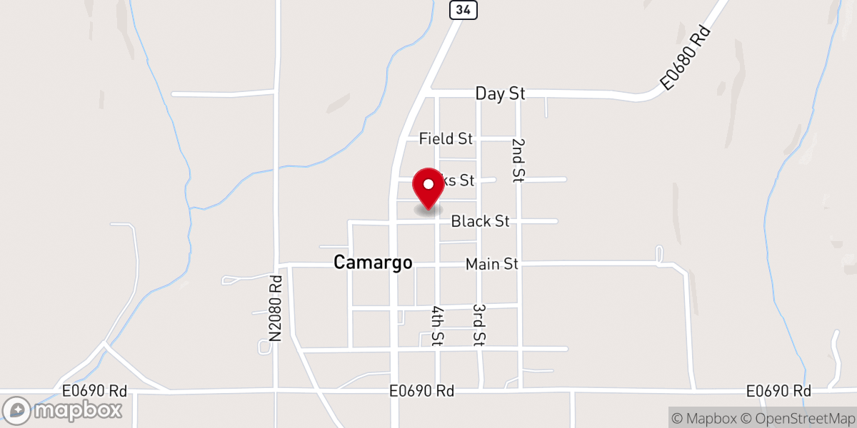 Map showing location of First Christian Church