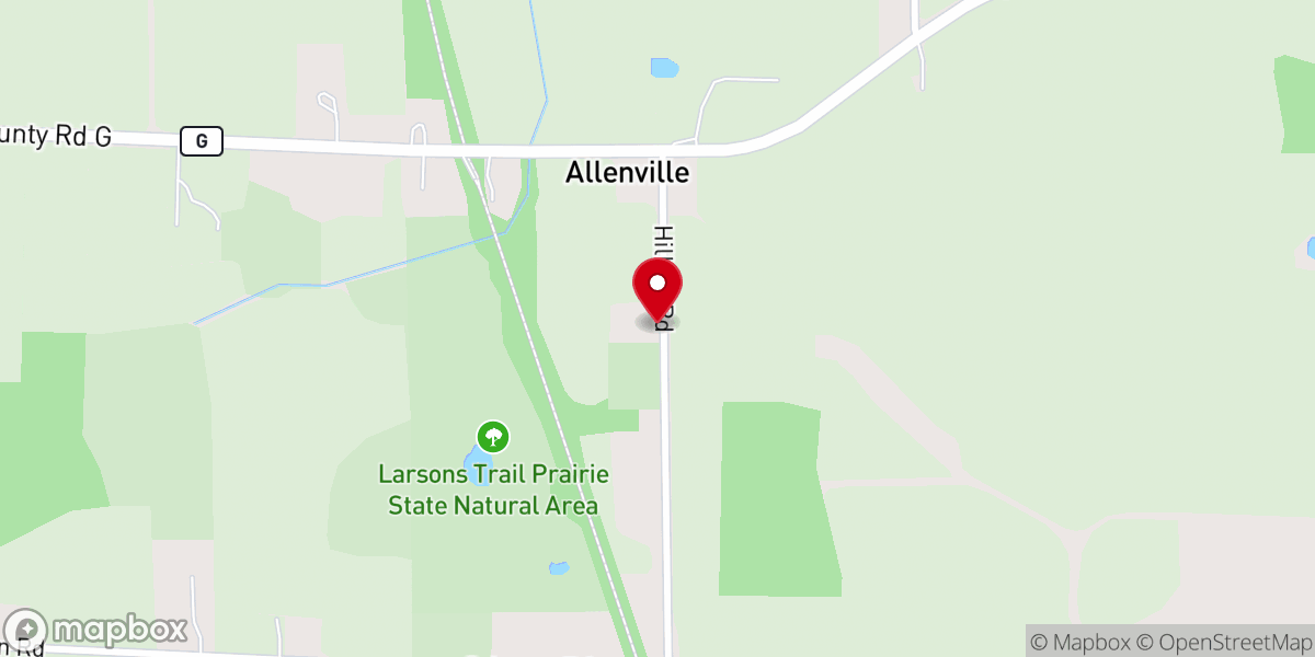 Map showing location of Allenville Community Baptist Church