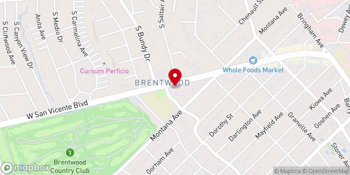 Map showing location of Brentwood Presbyterian Church