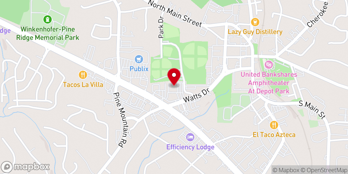 Map showing location of Serenity Church