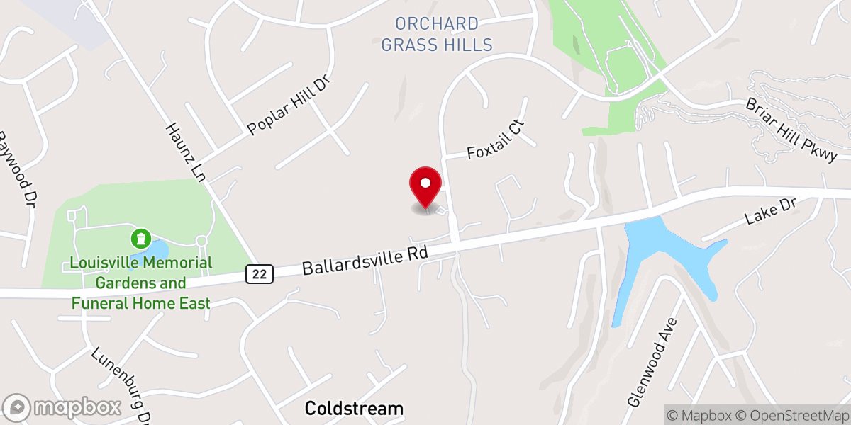 Map showing location of Crestwood church of Christ