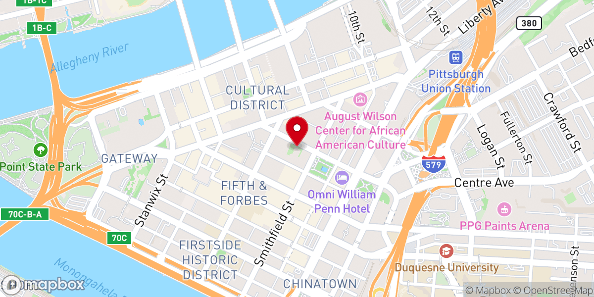 Map showing location of Trinity Episcopal Cathedral