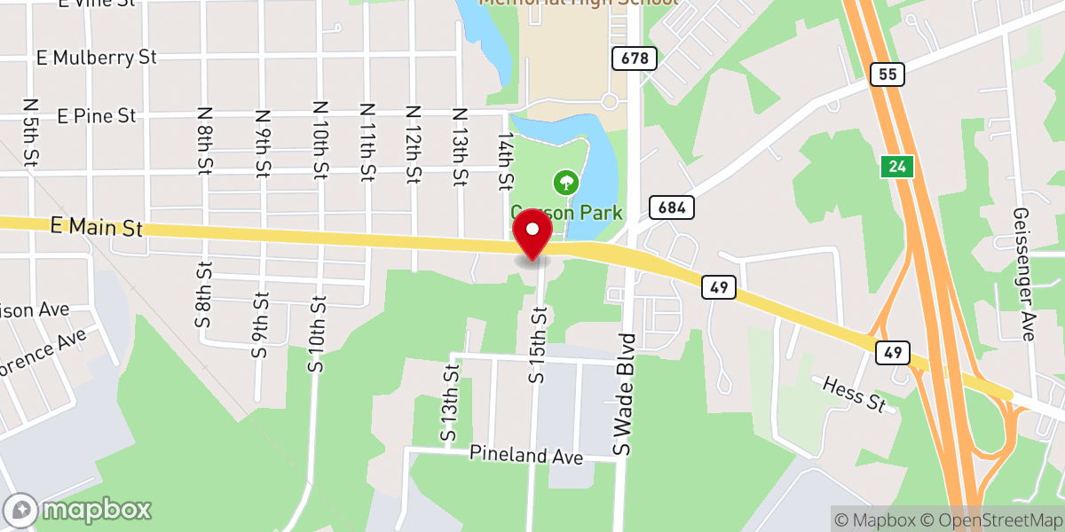 Map showing location of Miracle Temple Cogic