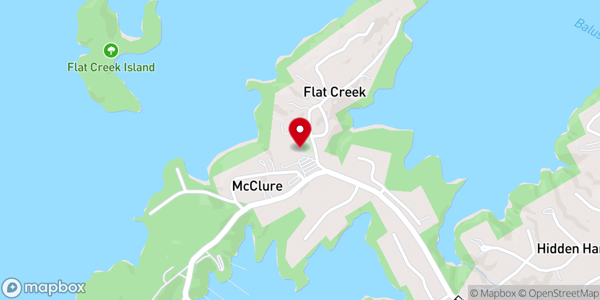 Map showing location of Flat Creek Baptist Church