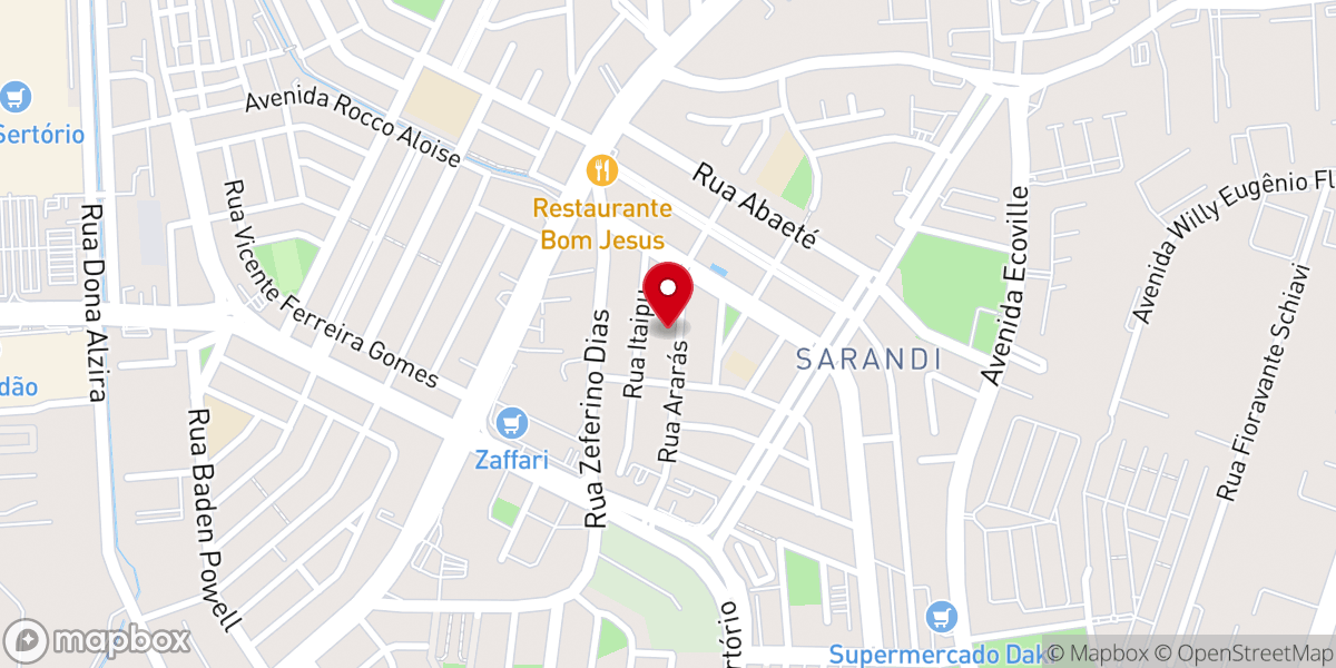 Map showing location of Igreja Evangélica