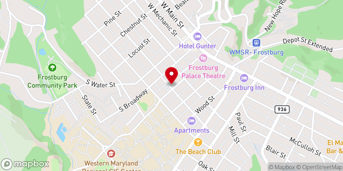 Map showing location of Welsh Memorial Baptist Church