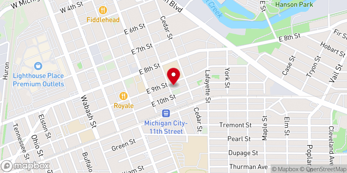 Map showing location of First Baptist Church