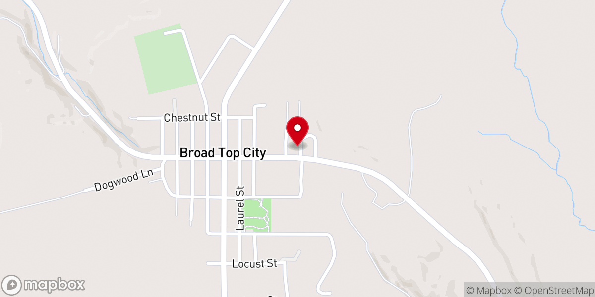 Map showing location of Broad Top Church of Christ