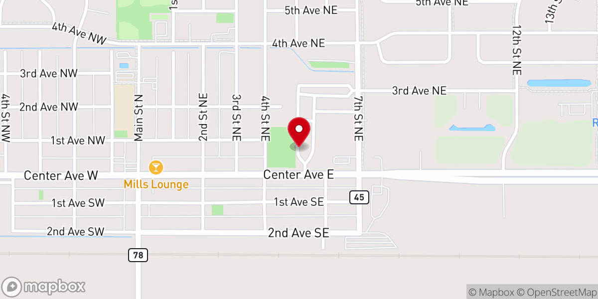 Map showing location of Dilworth