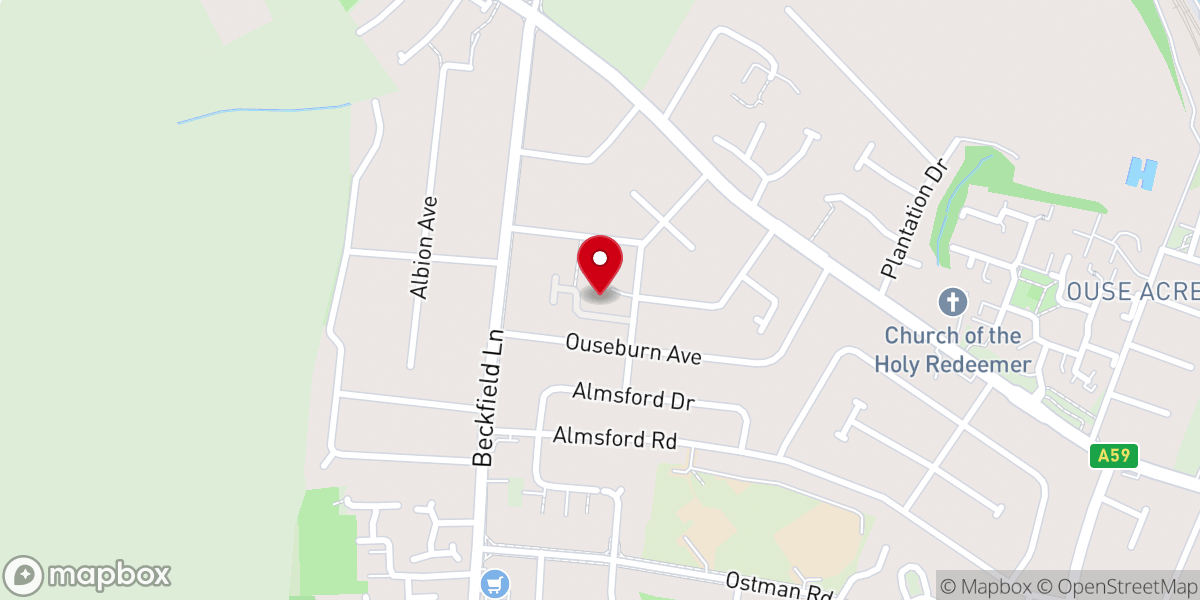 Map showing location of Lidgett Methodist Church
