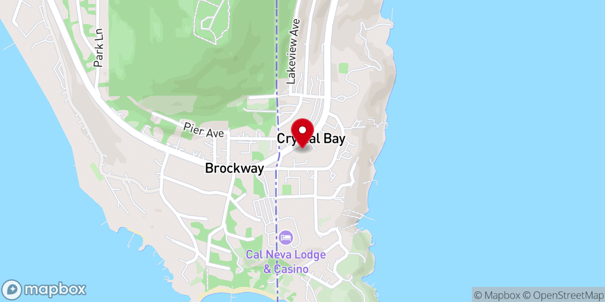 Map showing location of Crystal Bay Casino