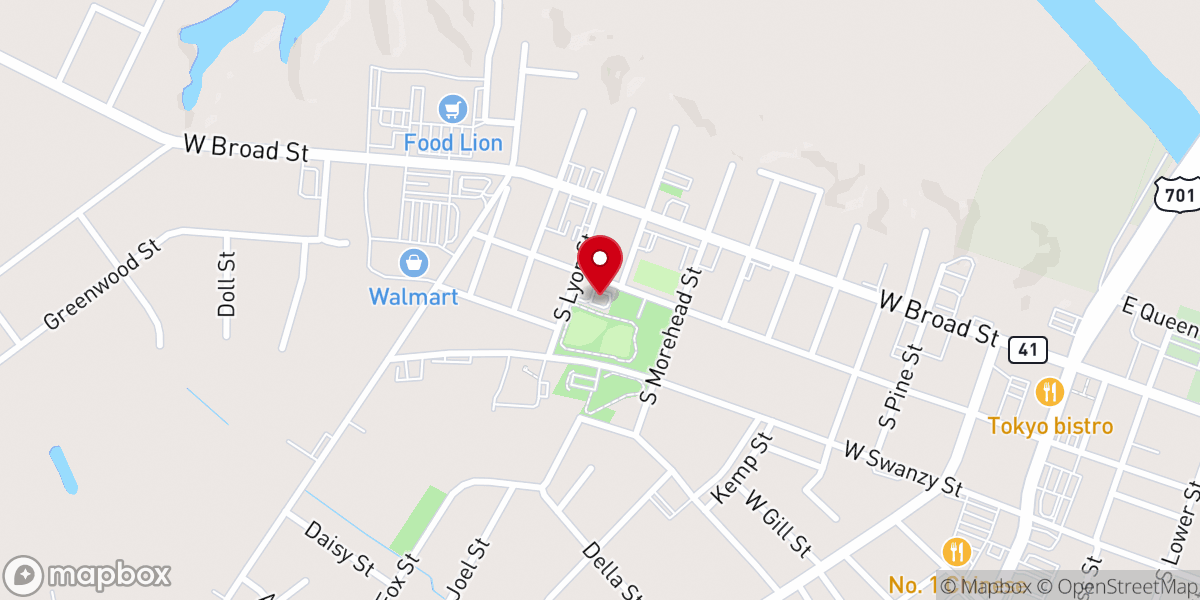 Map showing location of Coastal Carolina Presbytery