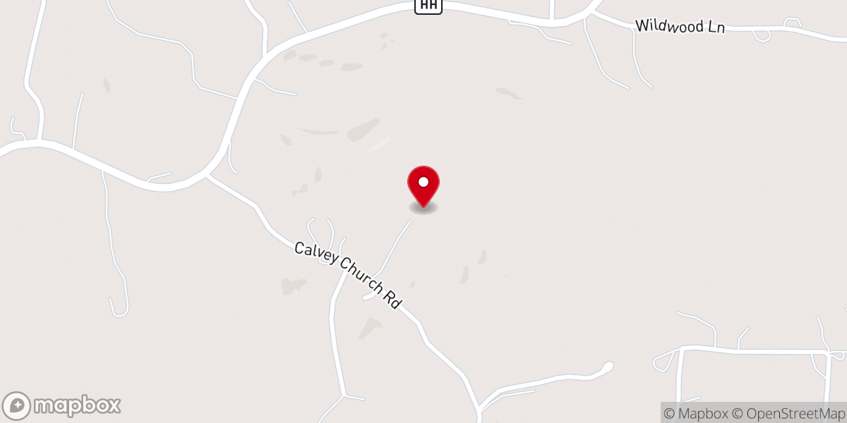 Map showing location of Calvey Baptist Church