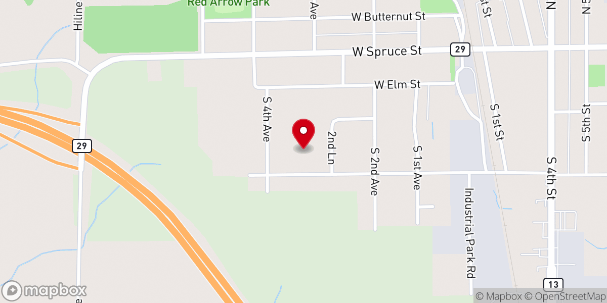 Map showing location of Christ Lutheran Church