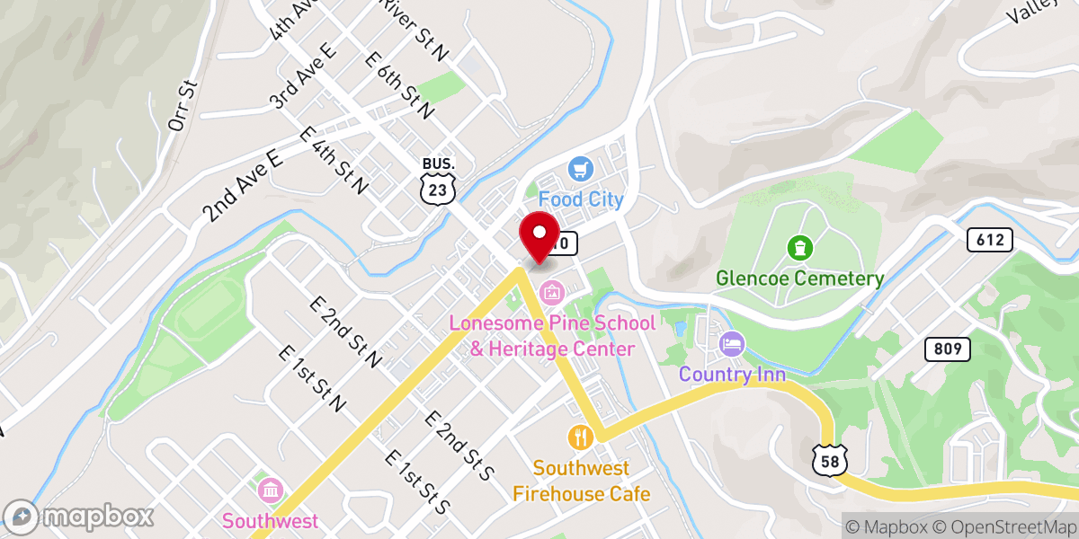 Map showing location of Faith Rock Church
