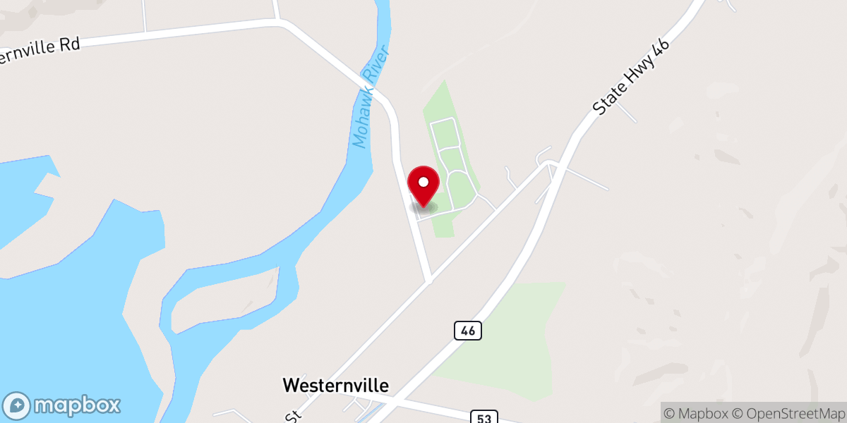 Map showing location of Westernville Presbyterian Church