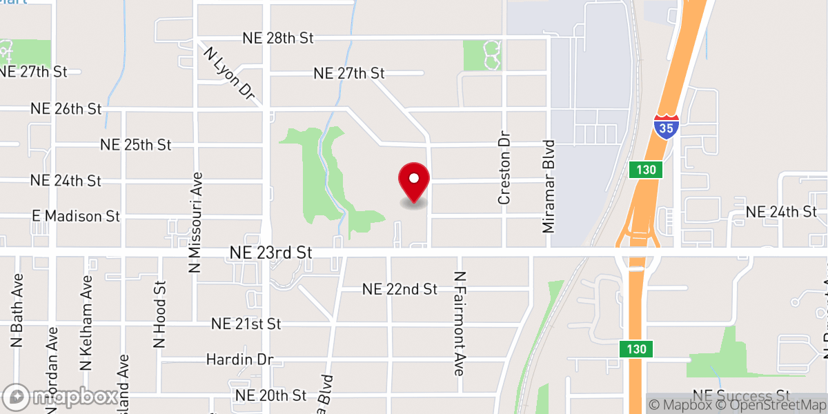 Map showing location of Highland Dr. Church Of God