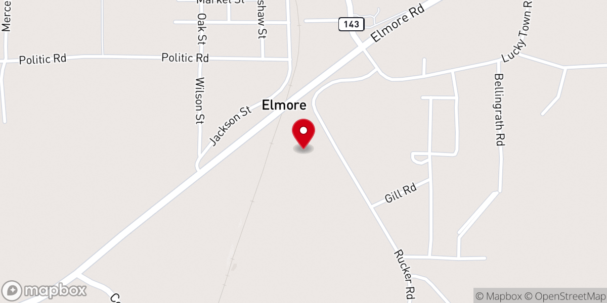 Map showing location of Elmore Bible Chapel