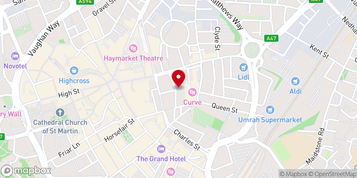 Map showing location of Loveworld Leicester Church