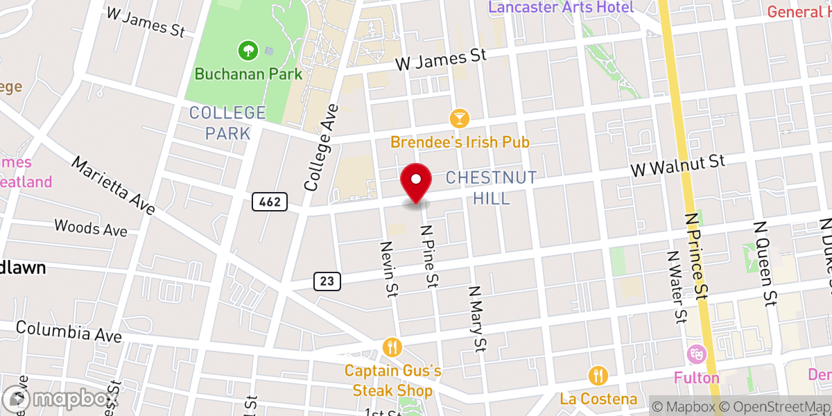 Map showing location of Emmanuel Lutheran Church