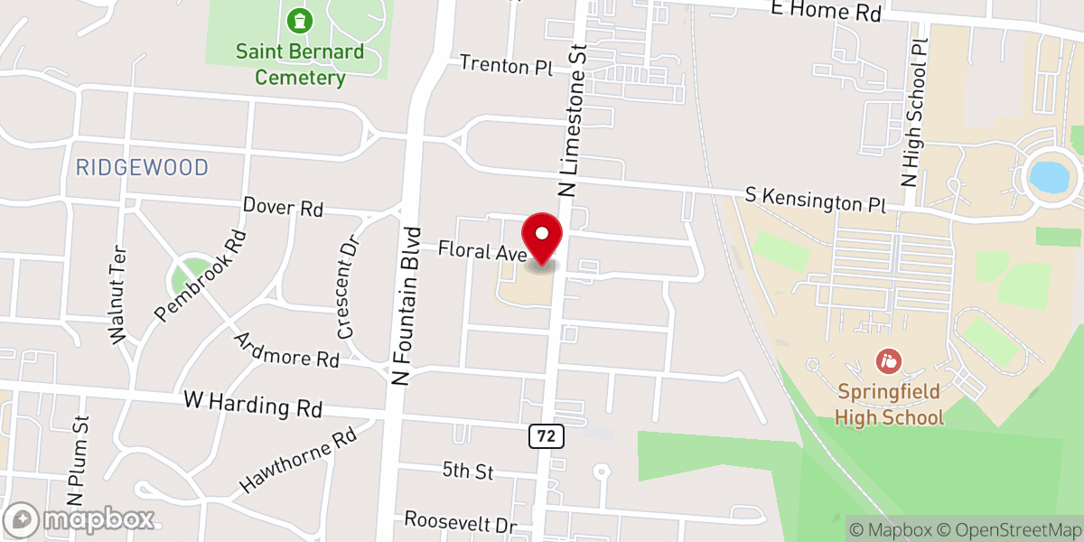 Map showing location of St. Teresa Catholic Church