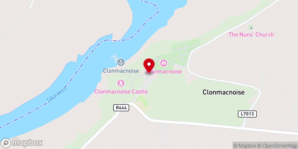 Map showing location of Clonmacnoise Monastic Site