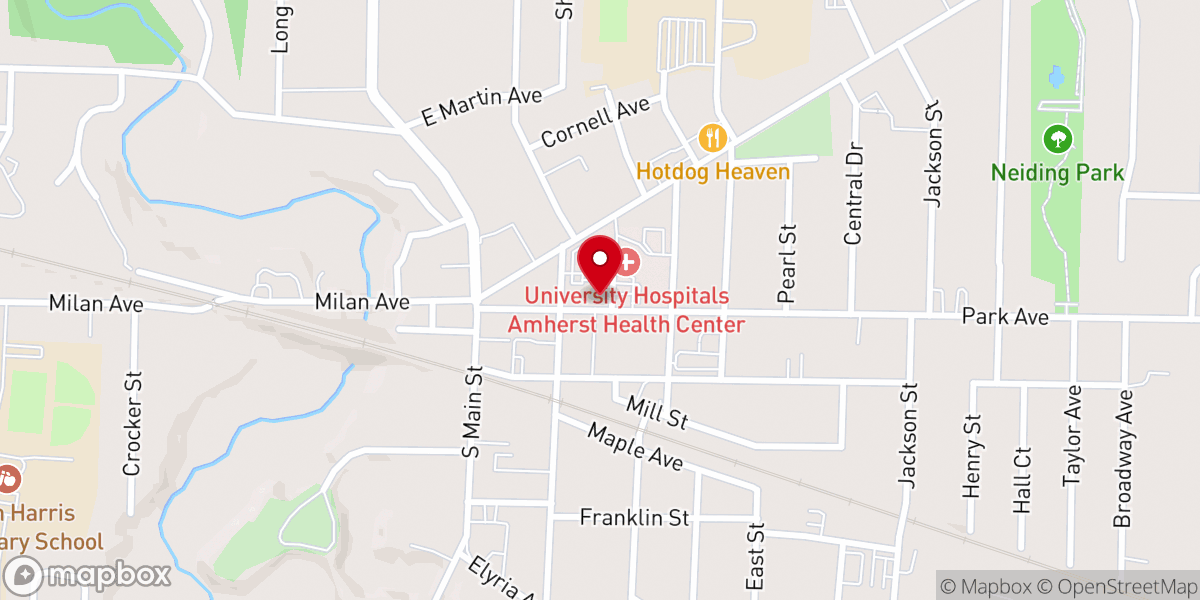 Map showing location of Main Street Amherst